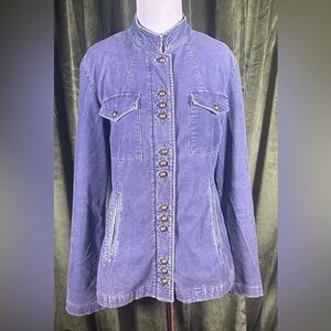 Vintage Y2K Louie for Anthropology Corduroy Military Jacket